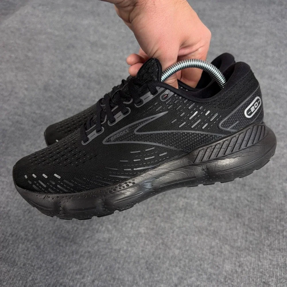 Brooks Glycerin GTS 20 Mens Size 9 D Triple Black Running Shoes Gym *NO INSOLES*